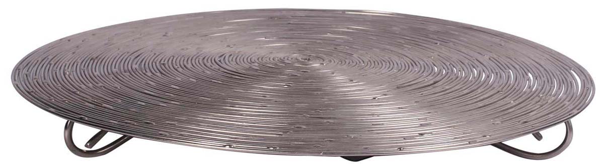 10.5” Round Metal Trivet with Tri-Stand - Silver Color - Wired Dining / Kitchen Essentials - Buy in Bulk Wholesale